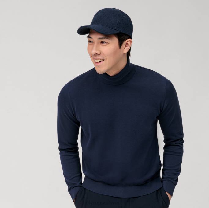 OLYMP Lässiger Strick-Rollkragenpullover, Marine LBD81895 Kleidung