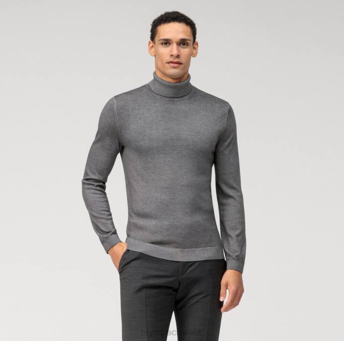 OLYMP Lässiger Strick-Rollkragenpullover, Stein LBD81889 Kleidung