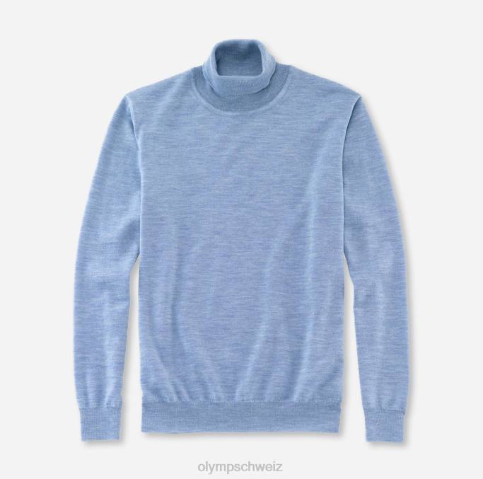 OLYMP Lässiger Strick-Rollkragenpullover, blau LBD81897 Kleidung