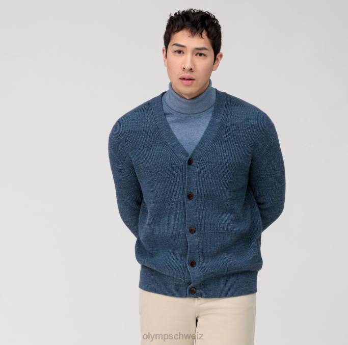OLYMP Lässiger Strick-Cardigan, rauchblau LBD81934 Kleidung