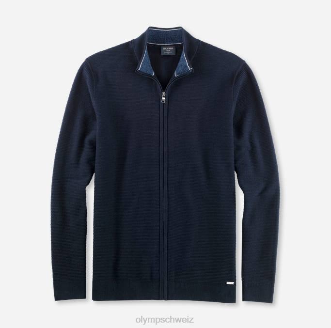 OLYMP Strickmode Modern Fit, Strickjacke, Marine LBD81945 Kleidung