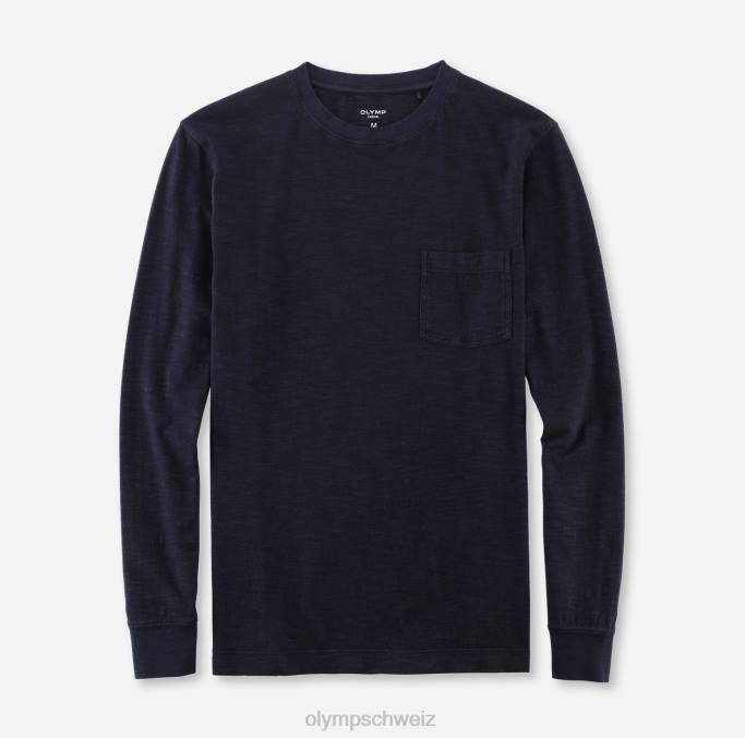 OLYMP Lässiger Modern Fit, T-Shirt, Marine LBD82010 Kleidung