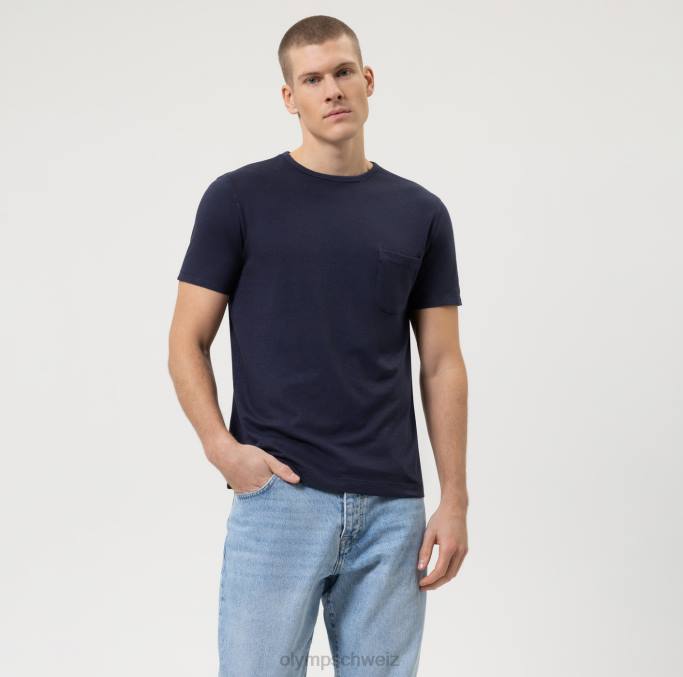 OLYMP Lässiger Modern Fit, T-Shirt, Marine LBD82031 Kleidung