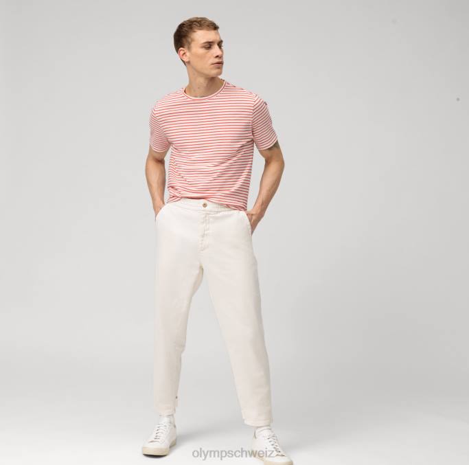 OLYMP Lässiger moderner Schnitt, T-Shirt, rot LBD82018 Kleidung