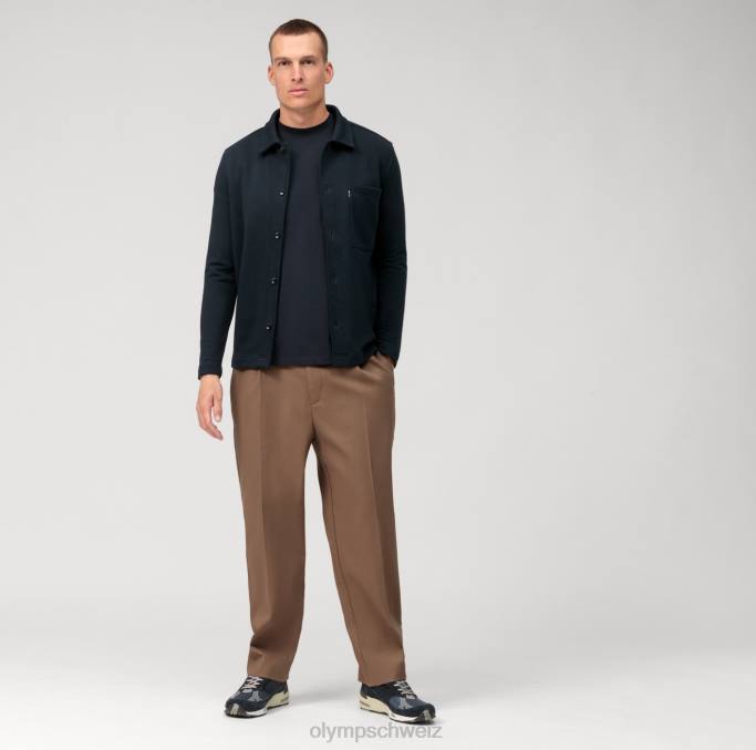 OLYMP Lässiges Jersey-T-Shirt mit entspannter Passform, Marine LBD82038 Kleidung