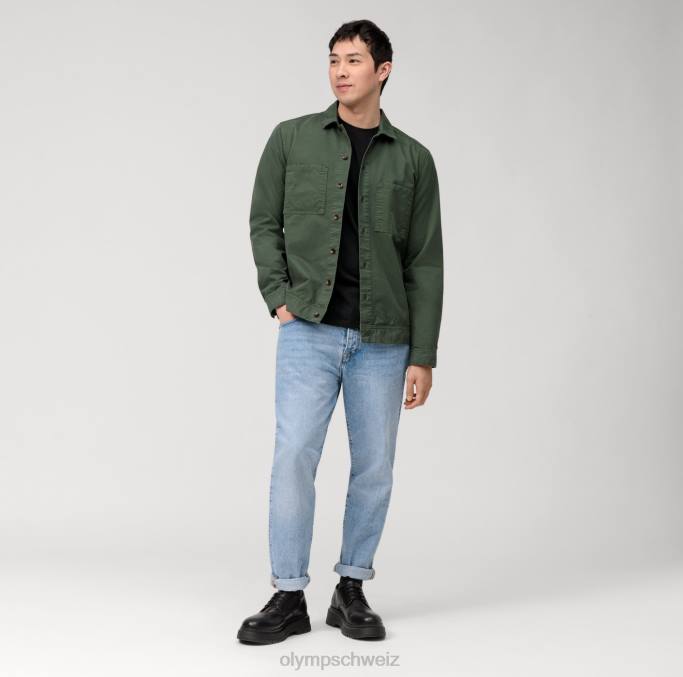 OLYMP Lässiges Jersey-T-Shirt mit entspannter Passform, schwarz LBD82039 Kleidung