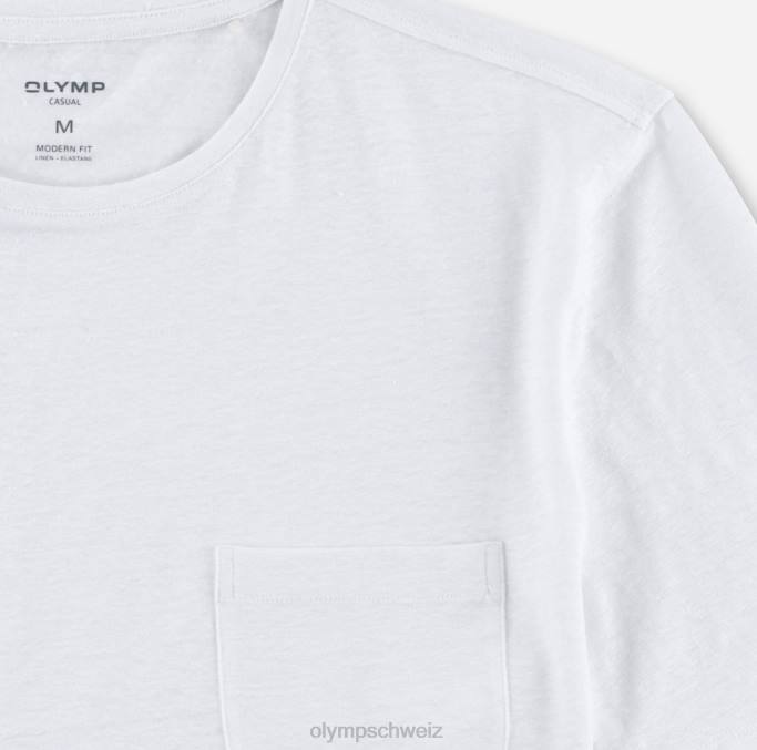 OLYMP Lässiges T-Shirt mit moderner Passform, gebrochenes Weiß LBD82015 Kleidung