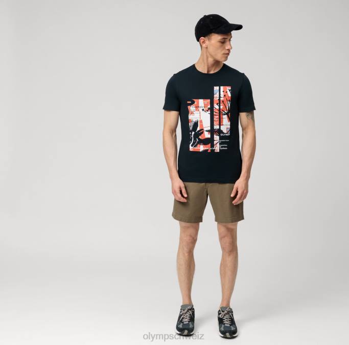 OLYMP Level Five Casual Body Fit, T-Shirt, Marine LBD81993 Kleidung