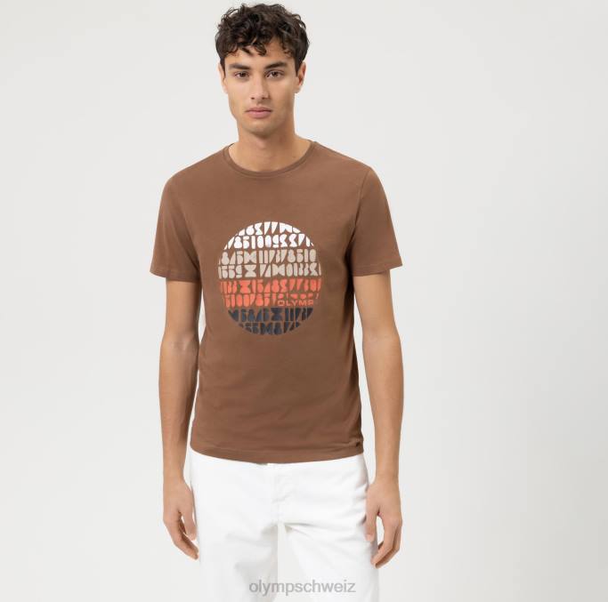 OLYMP Level Five Casual Body Fit, T-Shirt, braun LBD81999 Kleidung