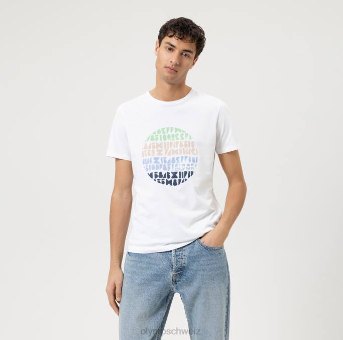 OLYMP Level Five Casual Body Fit, T-Shirt, weiß LBD82051 Kleidung