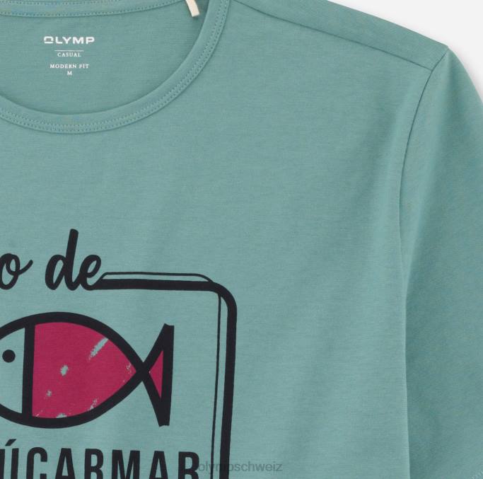 OLYMP lässig moderner Schnitt, T-Shirt, kristallgrün LBD82065 Kleidung