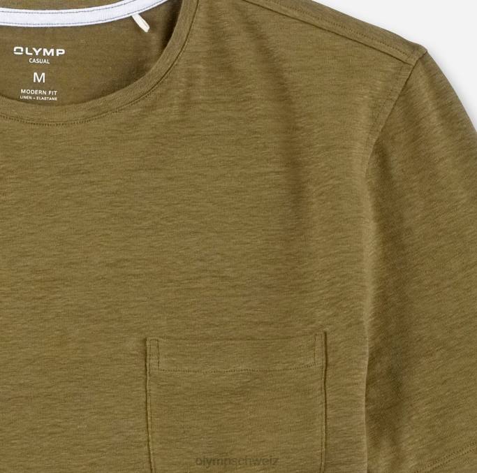 OLYMP lässiger moderner Schnitt, T-Shirt, Nougat LBD82049 Kleidung