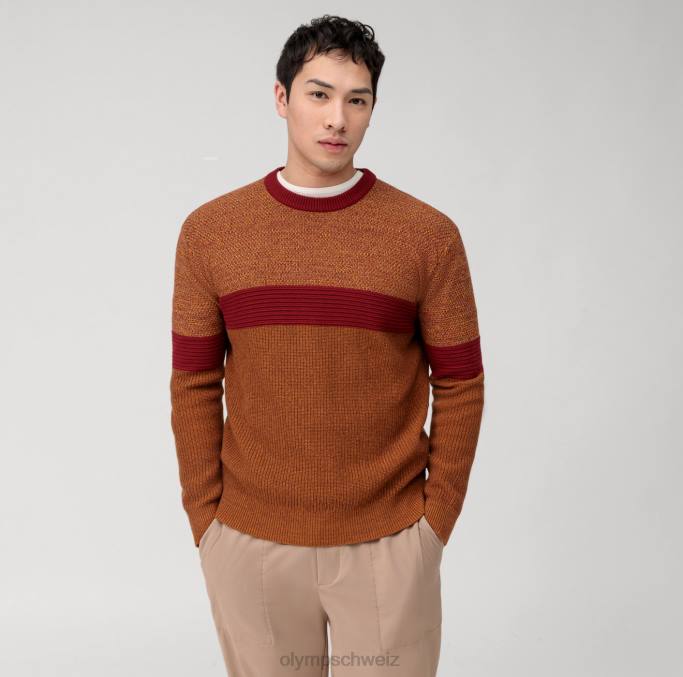 OLYMP Lässiger Strickpullover, Barolo LBD81771 Kleidung