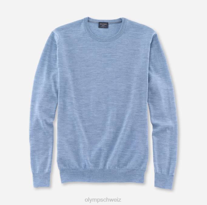 OLYMP Lässiger Strickpullover, Blau LBD81809 Kleidung