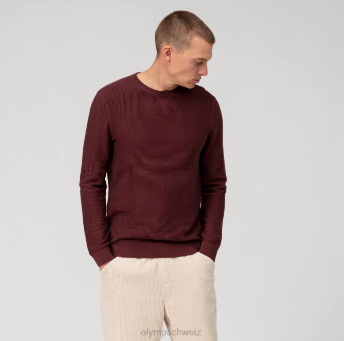 OLYMP Lässiger Strickpullover, Chianti LBD81763 Kleidung
