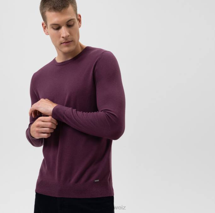 OLYMP Lässiger Strickpullover, Chianti LBD81863 Kleidung
