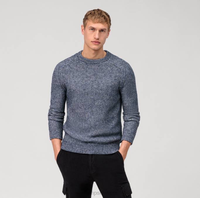 OLYMP Lässiger Strickpullover, Marine LBD81761 Kleidung