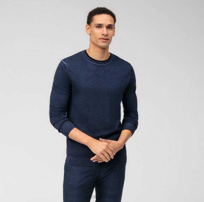OLYMP Lässiger Strickpullover, Marine LBD81769 Kleidung