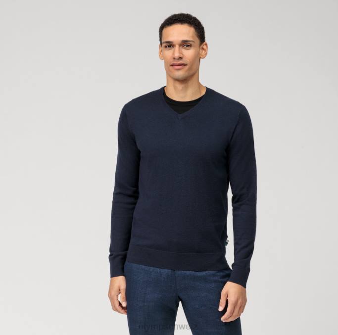 OLYMP Lässiger Strickpullover, Marine LBD81794 Kleidung