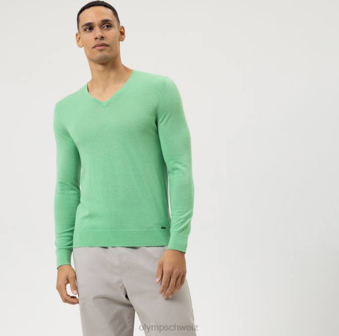 OLYMP Lässiger Strickpullover, Mint LBD81803 Kleidung