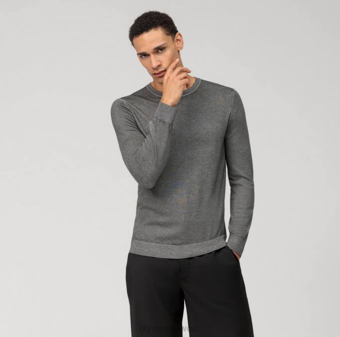 OLYMP Lässiger Strickpullover, Stein LBD81766 Kleidung