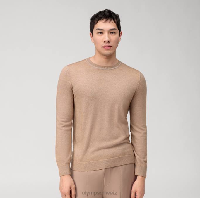OLYMP Lässiger Strickpullover, beige LBD81772 Kleidung
