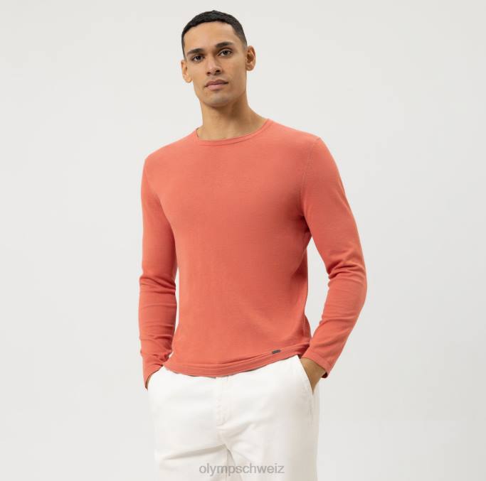 OLYMP Lässiger Strickpullover, rot LBD81835 Kleidung