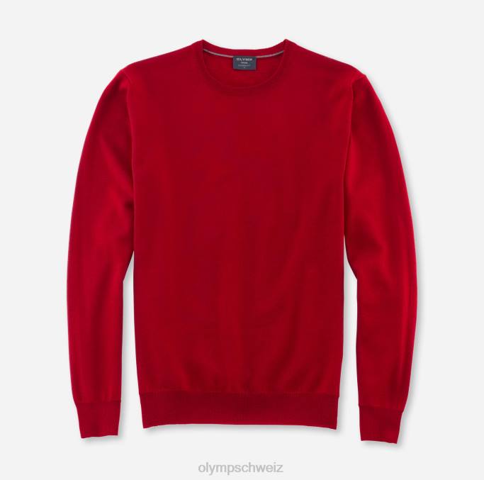 OLYMP Lässiger Strickpullover, rot LBD81856 Kleidung