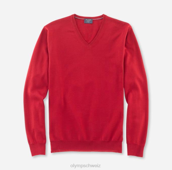 OLYMP Lässiger Strickpullover, rot LBD81857 Kleidung