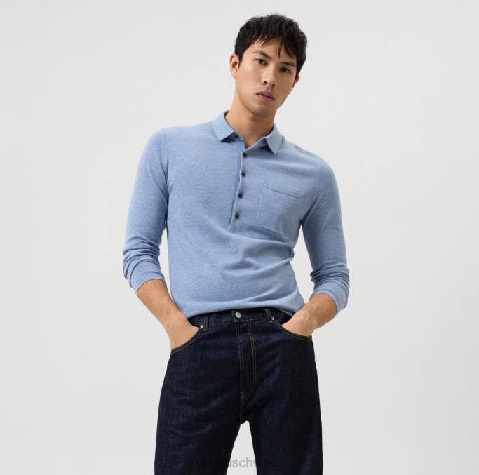 OLYMP Level Five Strickwaren Body Fit, Polokragen, Himmel LBD81747 Kleidung