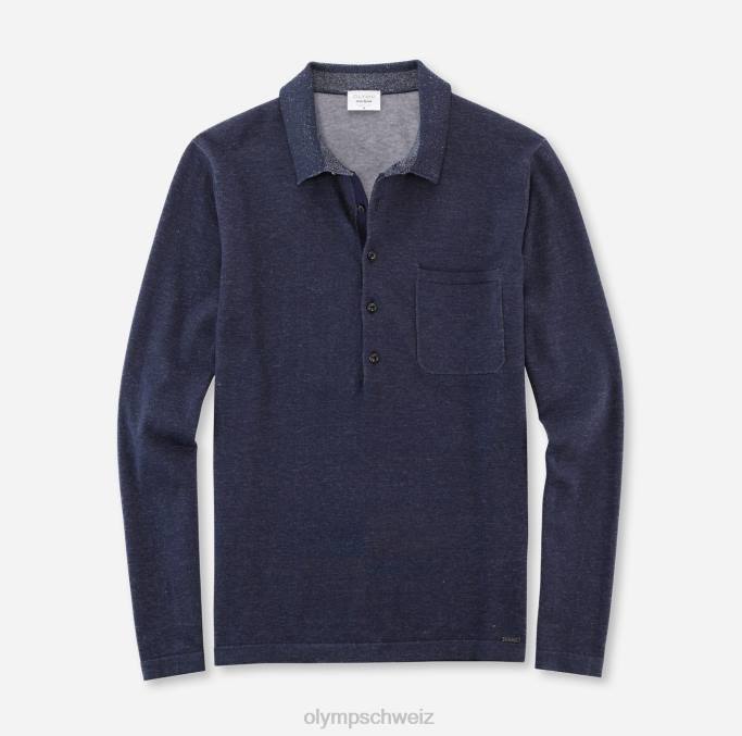 OLYMP Level Five Strickwaren Body Fit, Polokragen, Marine LBD81759 Kleidung