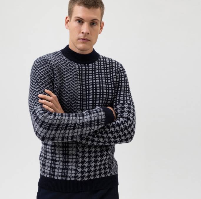 OLYMP Level Five Strickwaren Body Fit, Pullover Stehkragen, grau LBD81844 Kleidung