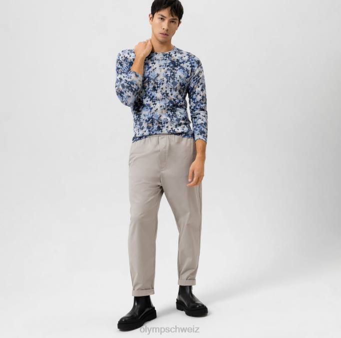 OLYMP Level Five Strickwaren Body Fit, Pullover mit Rundhalsausschnitt, Marine LBD81748 Kleidung