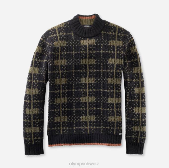 OLYMP Strick Modern Fit, Pullover Stehkragen, Marine LBD81852 Kleidung