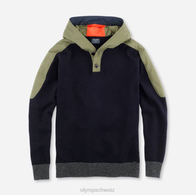 OLYMP Strickmode Modern Fit, Pullover, Marine LBD81850 Kleidung