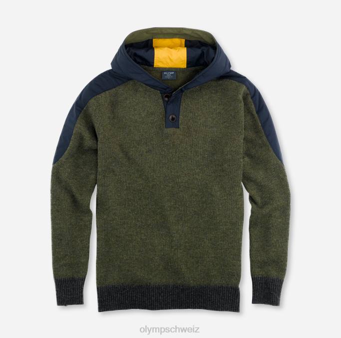 OLYMP Strickmode modern fit, Pullover, oliv LBD81854 Kleidung